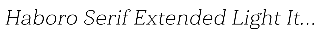 Haboro Serif Extended Light Italic